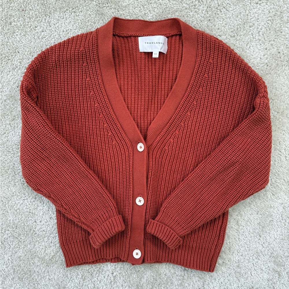 SOLD Tradlands Paprika Rust Shelter Cardigan XS